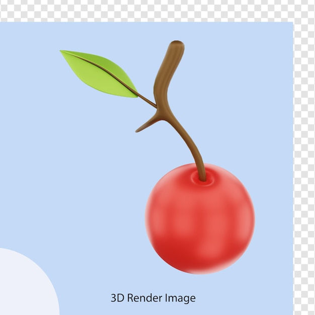 체리 과일의 3d 렌더링