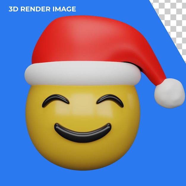 クリスマスと新年の絵文字の3dレンダリング