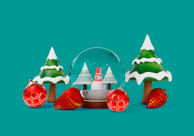 PSD クリスマスの背景の 3 d レンダリング