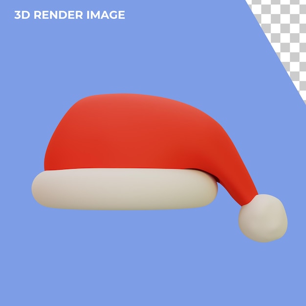 クリスマスのコンセプトのサンタ帽子アイコンの3dレンダリング