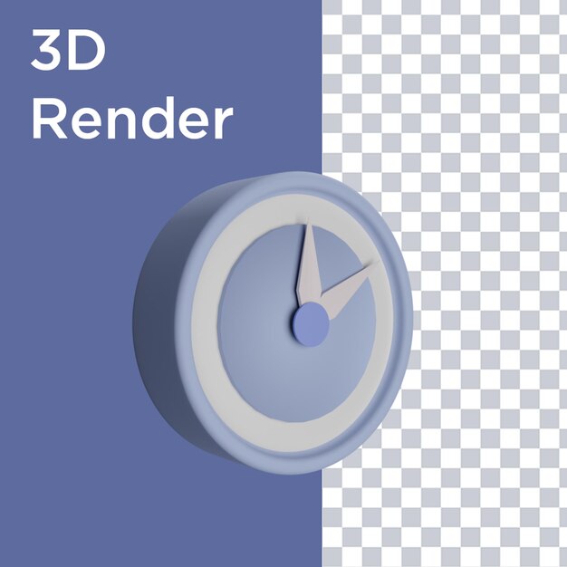 PSD 時計の側面図の3dレンダリング