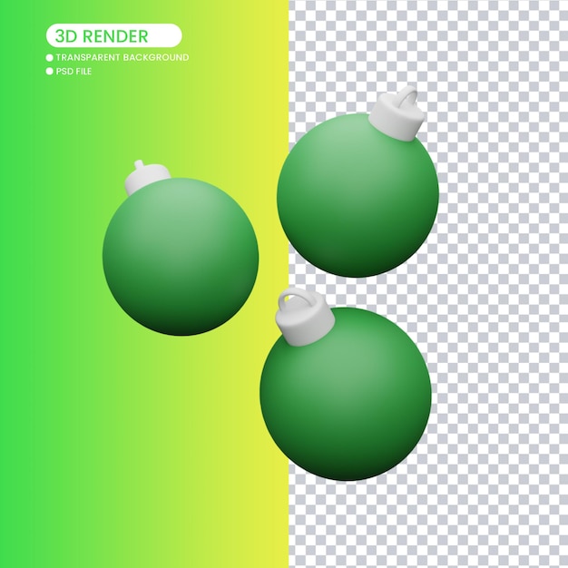 PSD ソーシャル メディアのかわいいボール クリスマス ツリーの 3 d レンダリング