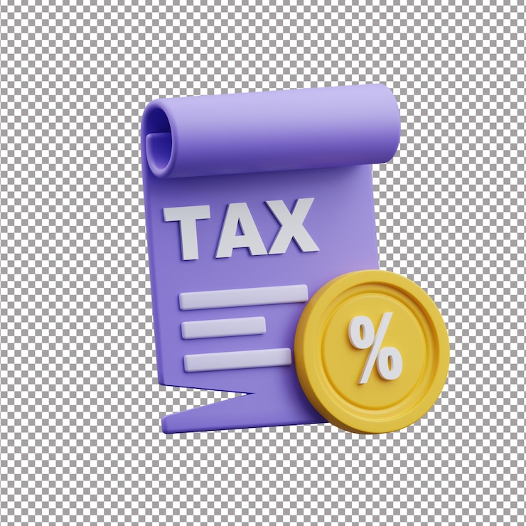 PSD 3d rendering of cute icon illustration tax approved