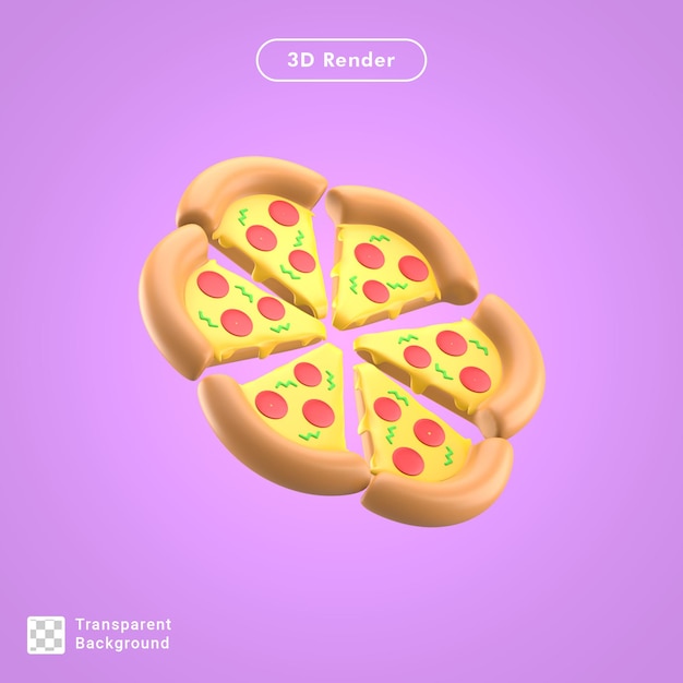 おいしいピザの3dレンダリング無料psd