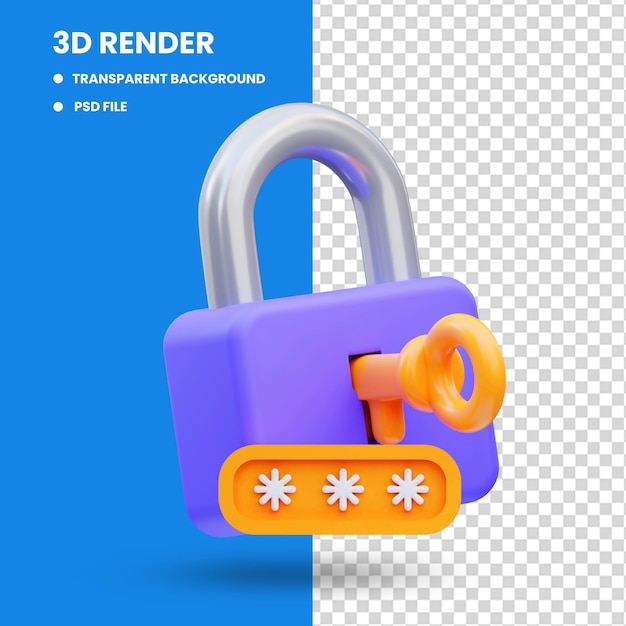 3d rendering of double access cyber security icon illustration