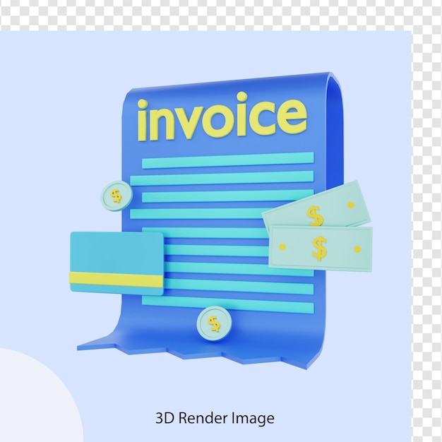 PSD eコマース請求書の3dレンダリング