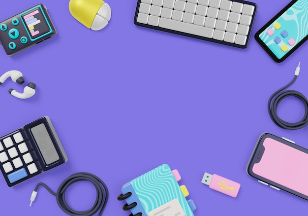 3d rendering of electronics and digital world sales