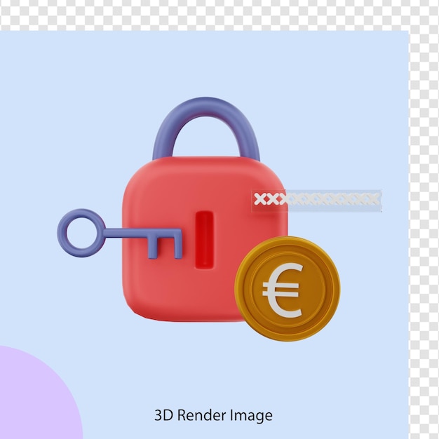 3d-рендеринг денег евро с конфиденциальностью