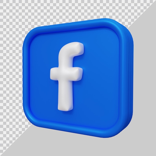 3d-рендеринг значка facebook