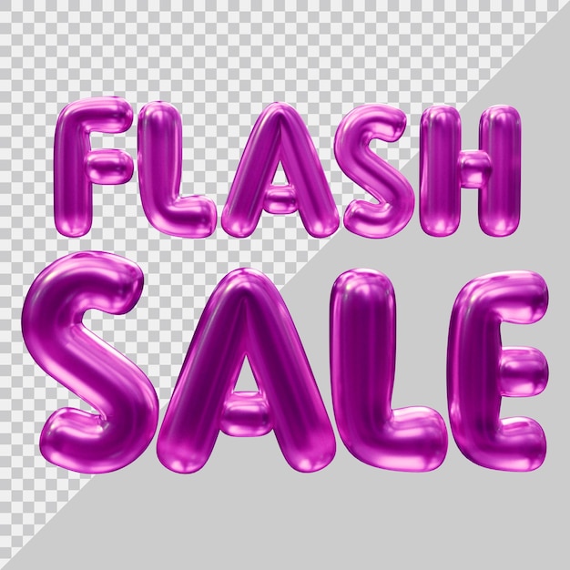 3d rendering of flash sale text with modern style