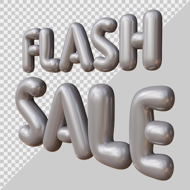 3d rendering of flash sale text with modern style