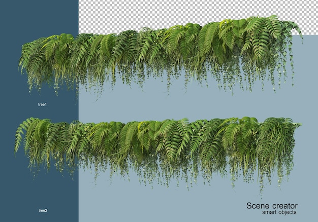 PSD 고립 된 꽃 관목의 3d 렌더링