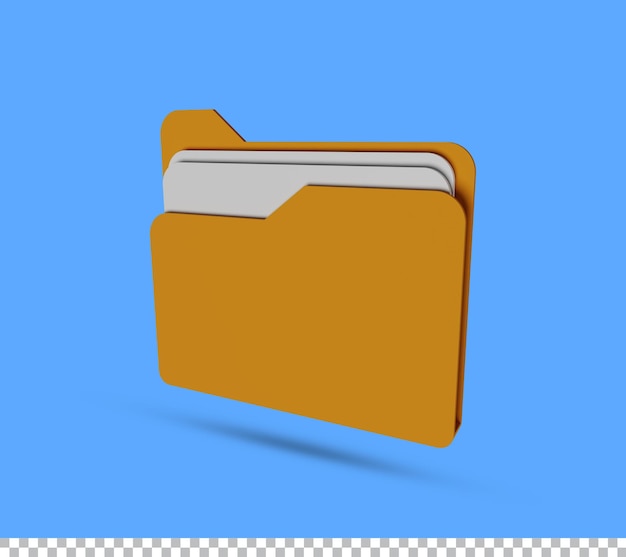 3d rendering of folder file icon