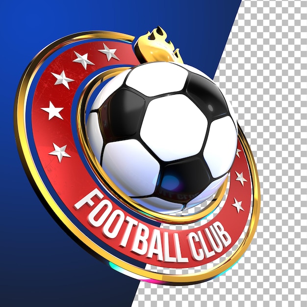 PSD サッカーサッカーエンブレムグラフィックコンセプトの3dレンダリング