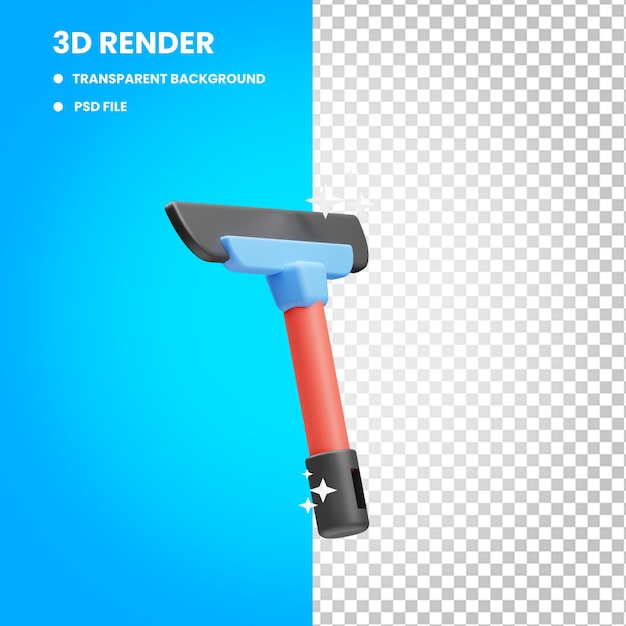 ガラスワイパーアイコンイラストの3dレンダリング