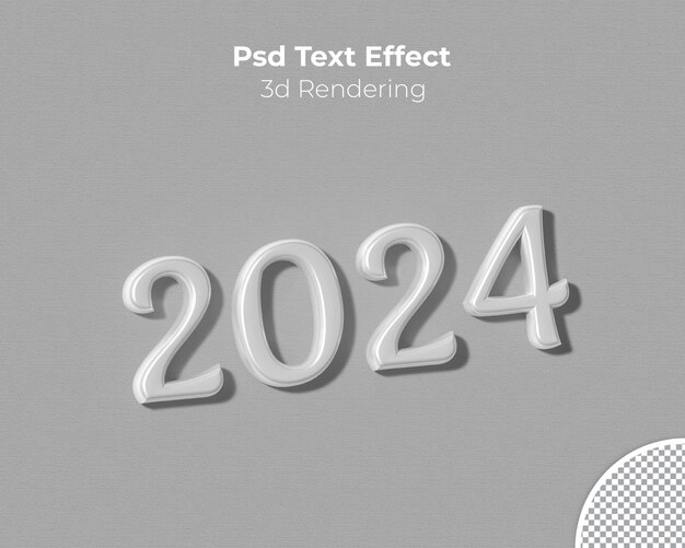 3d-рендер эффекта глянцевого текста 2024 года