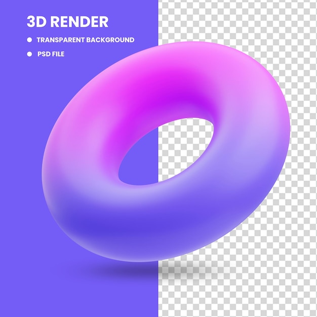 3d-рендеринг иллюстрации значка формы круга градиентного цвета для оформления макета и многое другое