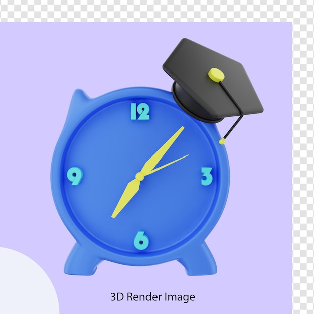 졸업 시간의 3d 렌더링