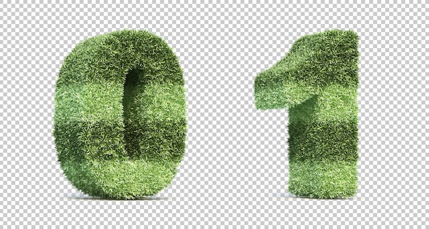3D rendering of grass playing field numbers