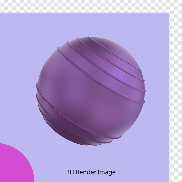 PSD 3d-рендеринг фитнес-мяча в тренажерном зале