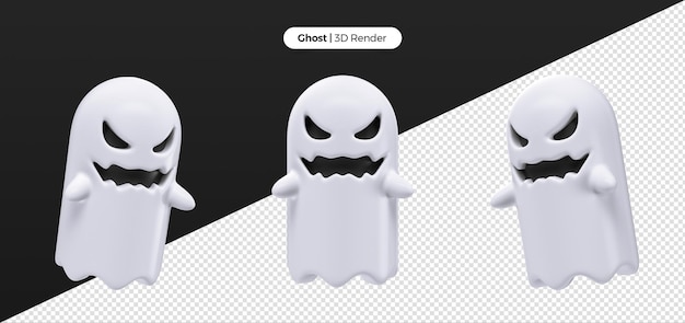 PSD ハロウィーン ゴースト コレクションの 3 d レンダリング