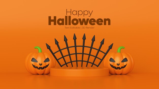 ハロウィーンの表彰台シーンの 3 d レンダリング