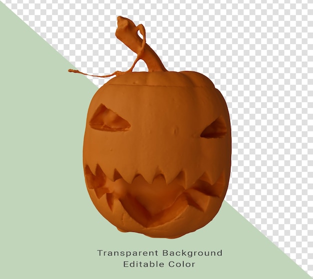 PSD 邪悪な顔の最小限のハロウィーン背景要素を持つハロウィーン カボチャの 3 d レンダリング