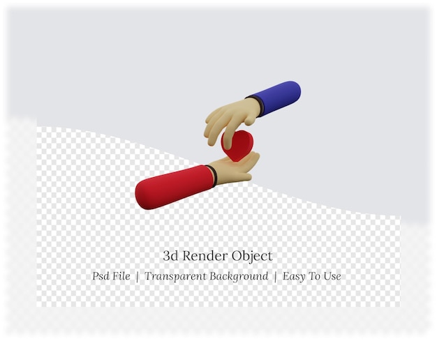 PSD 손 잡고 사랑의 3d 렌더링