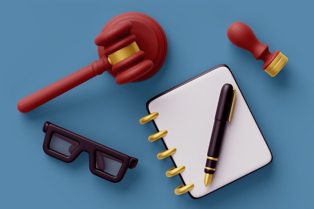 3d rendering of justice still life background
