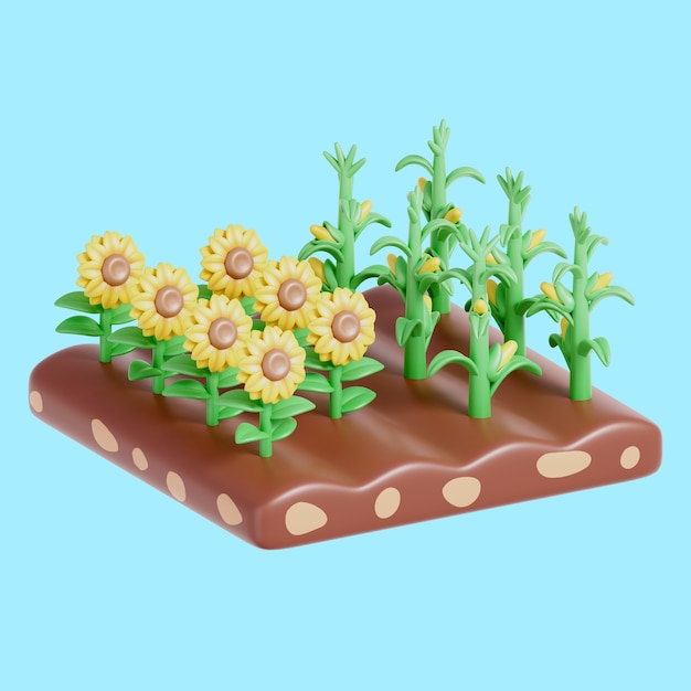 3d rendering of  landscape element icon