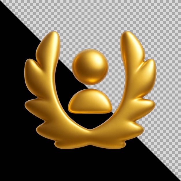 3d rendering of laurel user icon