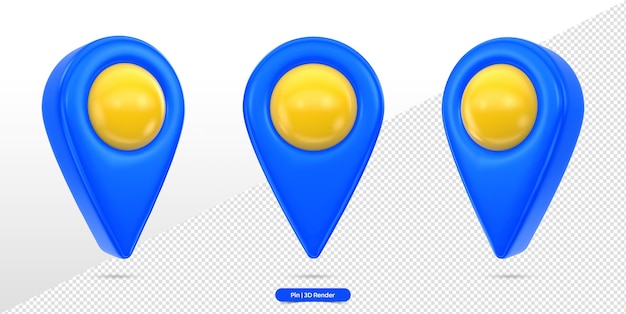 PSD 場所アイコン ピンの 3d レンダリング