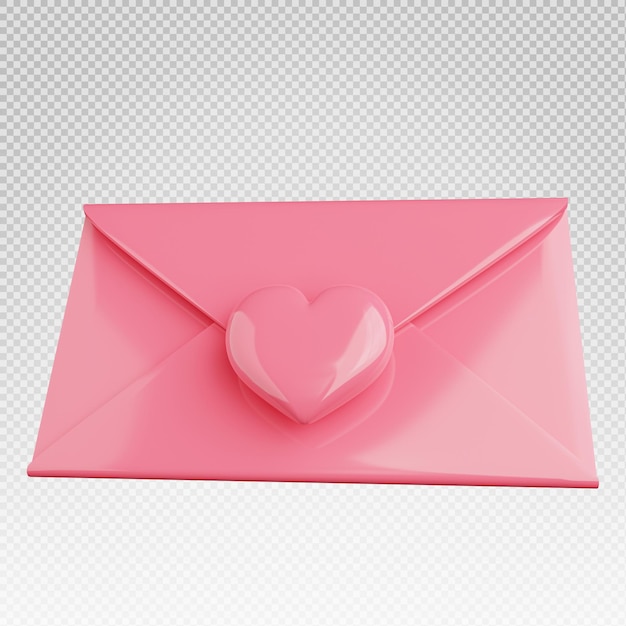 사랑 봉투 아이콘의 3d 렌더링