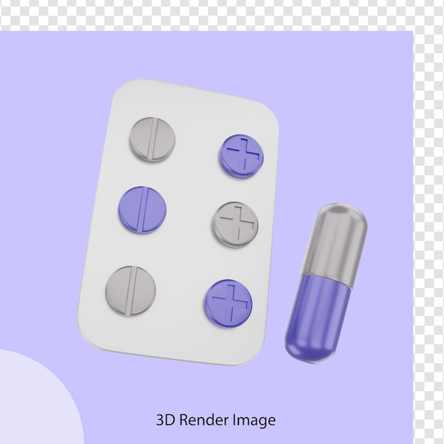 의료 약 및 캡슐 치료의 3d 렌더링