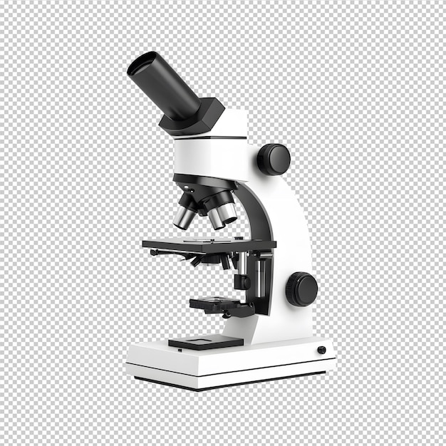 3d rendering of microscope isolated on transparent background