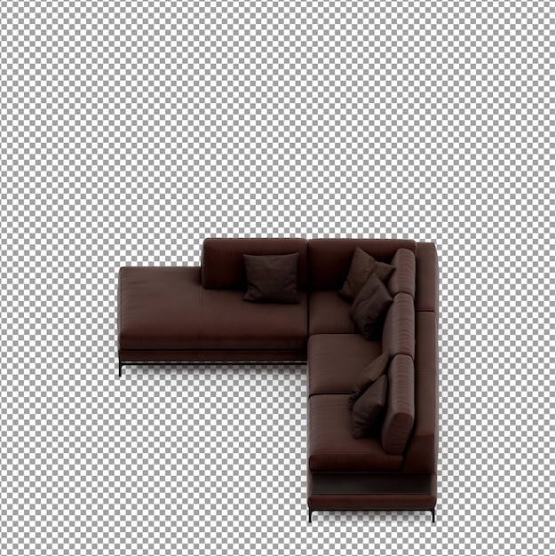 3d-рендеринг минималистского изолированного дивана