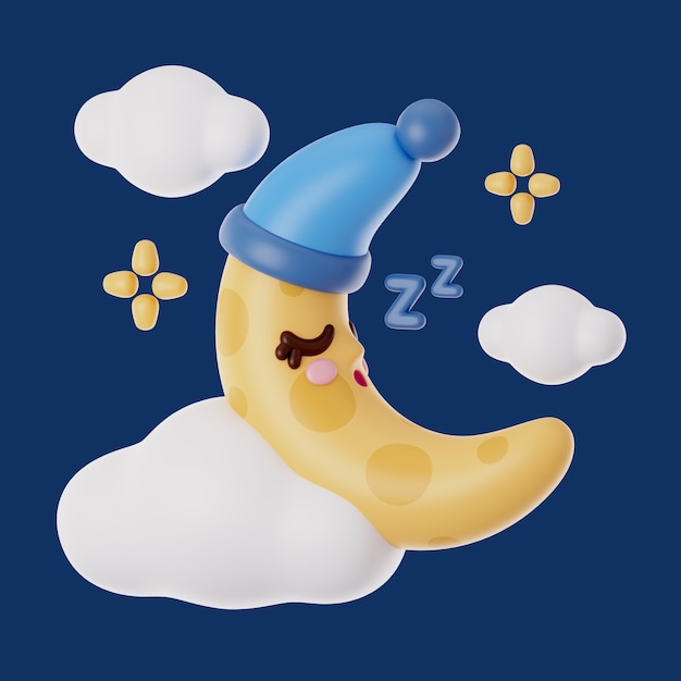 3d rendering of night icon