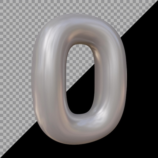 3d rendering of number 0 balloon