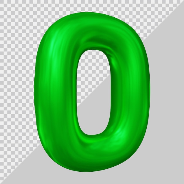 3d rendering of number 0 with modern style