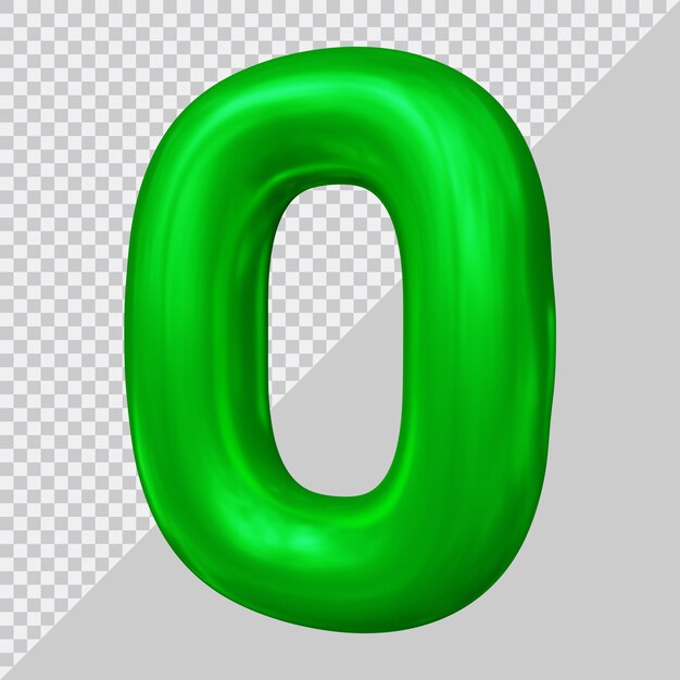3d rendering of number 0 with modern style