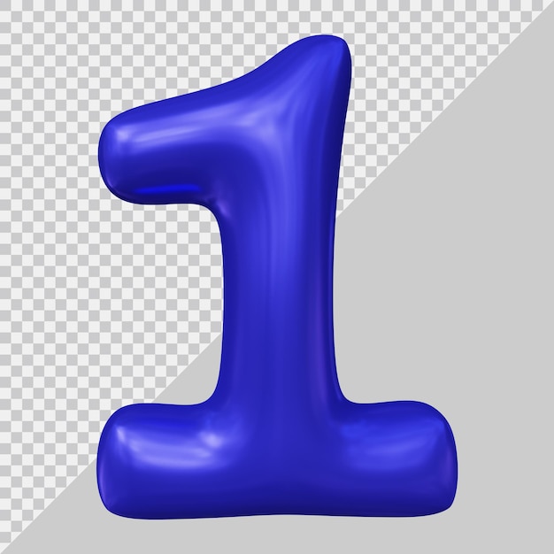 3d rendering of number 1 with modern style