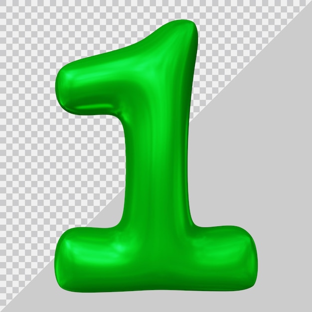 3d rendering of number 1 with modern style