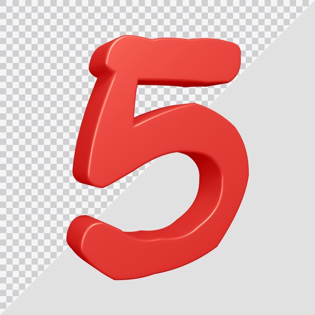 3d rendering of number 5