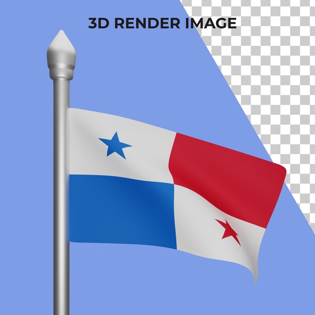 PSD 파나마 국기 개념 파나마 국경일의 3d 렌더링