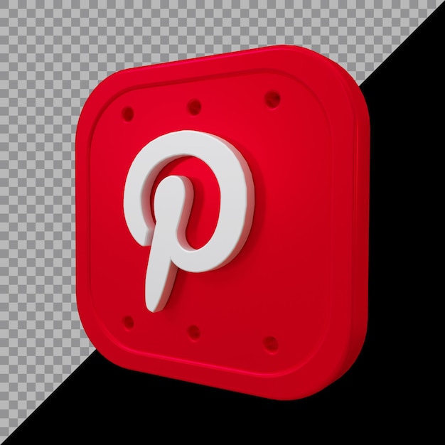 Pinterest 아이콘의 3d 렌더링