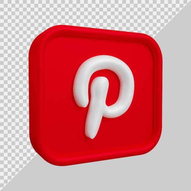 Pinterest 아이콘의 3d 렌더링