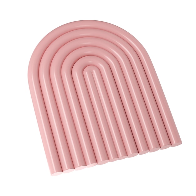 3d rendering of plaster molds abstract geometry arch minimalistic forms