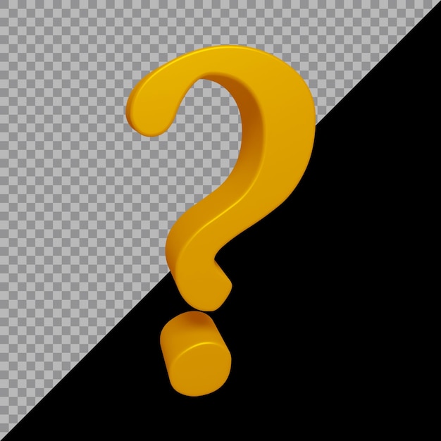 3d rendering of question mark symbol