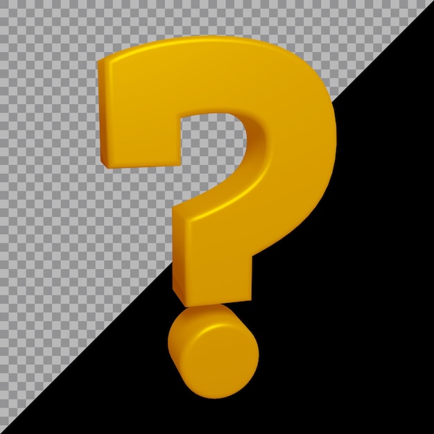 3d rendering of question mark symbol
