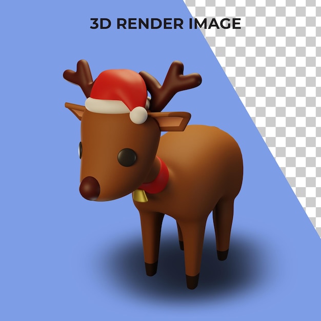3d rendering of reindeer with christmas and new year concept
